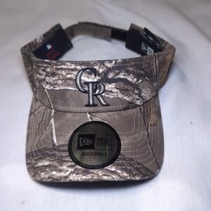 MLB Colorado Rockies Camouflage Camo New Era Adjustable Visor Hat Cap New